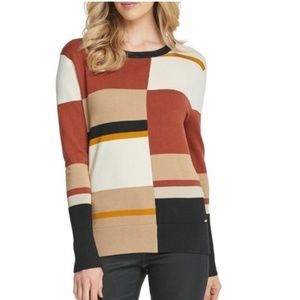 DKNY Colorblocked Crewneck Sweater